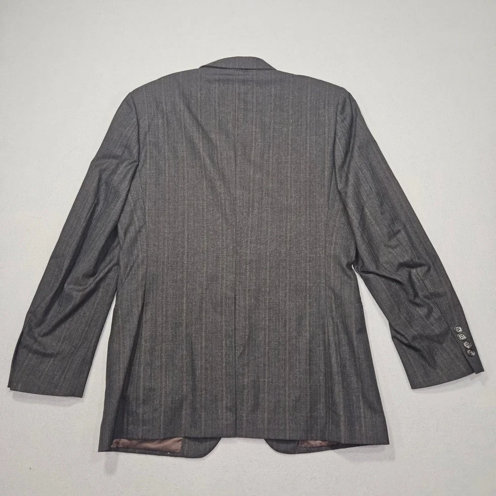 VTG Oleg Cassini 80s Pinstripe Blazer Sport Coat Grey Sz 40R